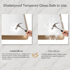 LOAAO 55”X30” Gold Bathroom Mirror, Rounded Rectangle Gold Frame Mirror, Brushed Gold Bathroom Vanity Mirror Wall-Mounted, Anti-Rust, Tempered Glass, Hangs Horizontally or Vertically