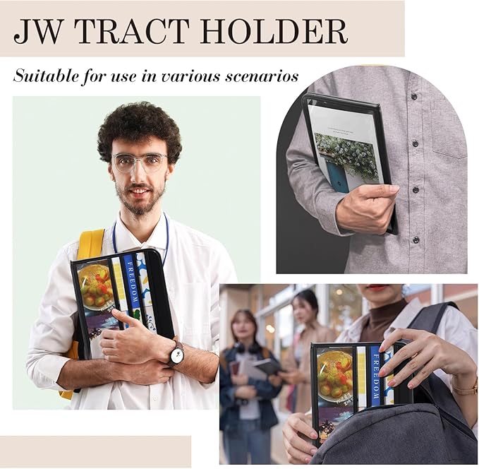 3 Pcs Paper Organizer Storage, 12" x 9" Containers for A4, Field Service Supplies Tract Organizer Clipboards Bookshelf Evangelistic Magazine Clipboards Gifts for Conference Field Service