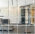 Delma Frameless Mirror Tiles 12"x10"x16 Pcs Wall Mounted, Shatter Resistant Full Length Tempered Glass Panels for Home Gym Bathroom Bedroom & Living Room Decor
