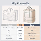 DIMJ Comforter Storage Bag - 120L Large Blanket Storage Compression Bags with Handles, Washable Clothes Storage Totes for Moving Closet, Space Saving Organizer for Bedding Comforter Blanket