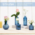 Mini Bud Vases Centerpieces for Tables,Clear Bud Vases for Flowers,Small Flower Vases Suitable for Birthday Party,Anniversary,Wedding Reception,Baby Shower (Blue, 12PCS)