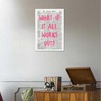 Drimiler What If It All Works Out Poster Retro Newspaper Pink Font Canvas Wall Art Positive Affirming Quote Minimalist Prints Painting For Home Bedroom Dorm Wall Decor 8x12in Unframed