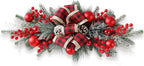 FACINOC 24" Artificial Christmas Swag for Front Door Decorative Xmas Swags with Red Berries Pine Cones Bow Festive Decorations for Mantle Wall Indoor Outdoor Holiday Home Decor (Red 1 PCS)