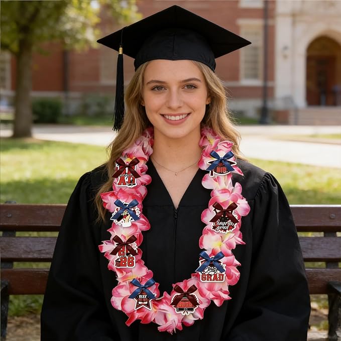 Leis for Graduation 2026, Artificial Flower Wreath with Cards Graduation Lays Gifts, Congrats Grad for High School
