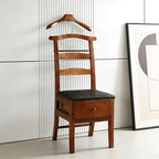 Chair Valet With Drawer,Wooden Suit Valet Stand With Contour Hanger,Trouser Bar & Tie Bar - Freestanding Clothing Organizer For Men & Women,Ideal For Office & Hotel
