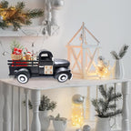 13.4 Inch Farmhouse Vintage Truck Decor with 20 Magnets Rustic Home Sweet Home Table Centerpieces Interchangeable Seasonal Holiday Decor Large Metal Pickup Truck Spring Garden Planter, Black