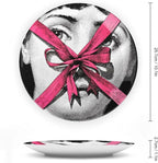 Lina Cavalieri Plate, Wall Decorative Plate, Mysterious Face Plate Wall Hanging Decoration,Including Bracket And Special Spring HooK,style-11,10inch
