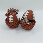 Enchanted 3D Egg with Miniature Inside - Handcrafted Printed Collectible | Fantasy Decor & Gift (Football Dragon & Egg (Box))