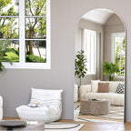 Full Length Mirror, 71"x25" Arch Mirror Floor Mirror with Stand Wall Mirror Silver Arched Full Body Mirror Standing Hanging or Leaning Against Wall Bedroom Mirrors for Entry, Living Room