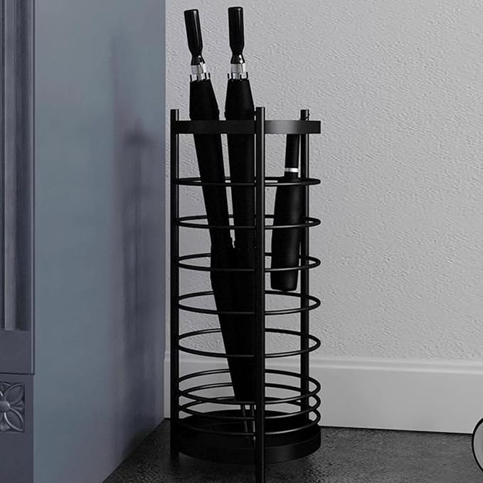 Umbrella Holder Luxury Umbrella Stand Rack for Entryway, Free Standing Metal Umbrella Holder, Round Umbrella Organizer Bin for Long Short Umbrella, Walk Stick, Home Office Indoor Umbrella holder for