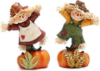 Hodao Collectible Thanksgiving Pumpkin Scarecrow Figurines Harvest Scarecrow Decoration Fall Decorations for Home Handcrafted Artistry Decor Thanksgiving Gifts Tabletop Decor