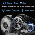 Under Desk Elliptical Machine, Electric Seated Pedal Exerciser, Mini Ellipse Leg Exerciser with Remoter, 12 Level Speeds, Forward & Reverse Direction, Manual & Auto Mode for Home Office (Dark)