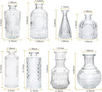 Brajttt Clear Flower Vase Set, Glass Bud Vase in Bulk Set of 8,Artistic and Cultural Flavor Mini Vases for Home Office Decor, Bedroom, Office, Living Room Decorations,Wedding