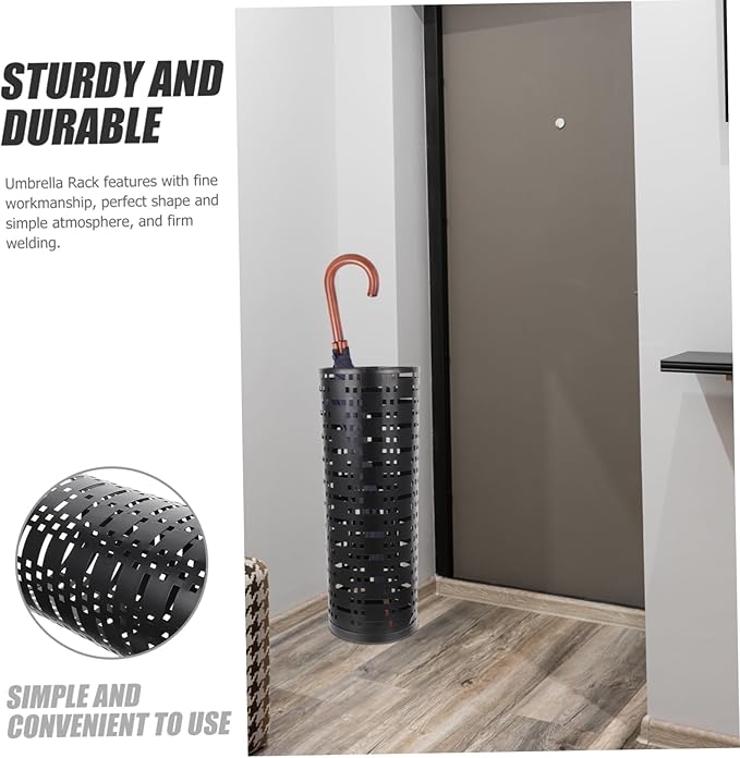 Mobestech Umbrella Storage Organizer Stylish Iron Art Umbrella Stand for Home Entryway and Spacious Multifunctional Design for Canes and Decor for Lobby and Mall