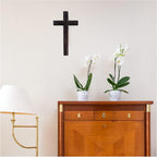 Kakalote Wall Mounted Crosses Wooden Catholic Crucifix Jesus Christ Wooden Crosses Party Meditation, Religious Home Decor, Christian Wall Cross(Black)