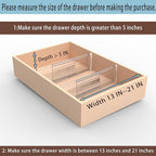 3 Pack Adjustable Heavy-Duty Drawer Dividers for Clothes,5" High Expandable From 13-21" Clear Drawer Organizers, PC Plastic Separators for Dresser/Bedroom/Bathroom/Kitchen/Office Storage