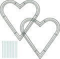 2-Pack 12 Inch Heart Shaped Wire Wreath Frame – Heart Metal Wreath Form with Ring Design, DIY Crafts, and Home Decor – Dark Green Wire Frame for Christmas Holiday & Weddings