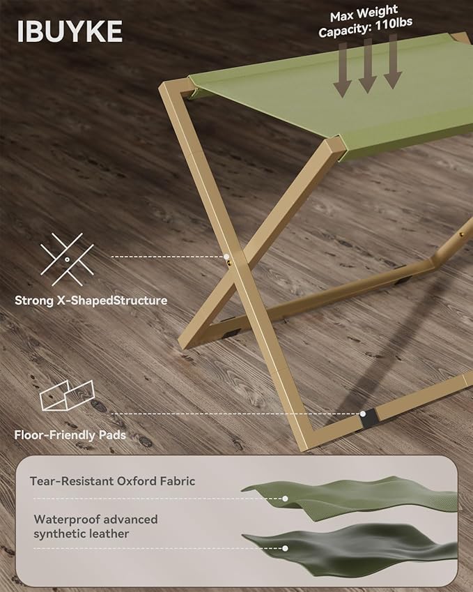 IBUYKE Luggage Rack for All Suitcase Sizes,Foldable Suitcase Stand,Metal Luggage Holder,Easy to Assemble for Bedroom Living Room Hotel,Gold TLR001G-2