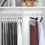 TOPIA HANGER 20 Hooks Belt Tie Hanger Space Saving for Closet, 2 IN 1 Belt Ties Racks Max 30 Belts with 30 Ties Capacity, Curved with Flat Hooks for Belts,Ties,Bras,Closet Organizers and Storage CT69A