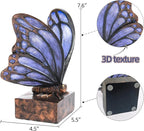 Vintage Purple Butterfly Bookends,Resin Book Ends for Shelves,Heavy Duty Decorative Bookends,Creative Book Stopper Holder Decor for Desk Home Office,Shelf Decoration,Gifts for Mother's Day
