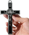 XIPENGKEJI Black Metal Enamel Crucifix,Christian Cross For Wall,Christ Inspirational Home Decor,Jesus Cross For Wall,Jesus Art Decor,Christian Gifts-5Inch X 2.9Inch