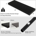 Venusmiles Floating Shelves for Wall, 36 Inch Wide x 12 Inch Deep Floating Shelves, Long Wood Floating Wall Shelf Shelves for Living Room Bathroom Bedroom Kitchen Home - (Black, 36" W x 12" D x 2" H)