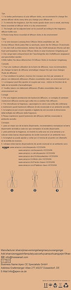 HOSSIAN 50pcs Reed Diffuser Sticks- Black Fibre Reed Diffuser Sticks-Thick Diffuser Reeds Sticks - Diffuser Sticks for Diffuser Oils Fragrance Refill - Fibre Reeds for Diffusers(Black7.5/19cm)