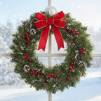 Strong Suction Cup Wreath Hanger for Front Glass Door - 20lb Duty Vacuum Hooks for Window & Bathroom - Damage-Free, Reusable Outdoor Christmas Wreath Holder for Holiday Decor, 2-Pack (White)