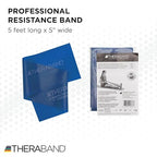 THERABAND Professional Resistance Band, Blue Level 4 Extra Heavy, 5 ft Exercise Band for Physical Therapy, Strength Training, Upper and Lower Body Workouts, Yoga and Pilates