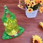 Spring Frog Snow Globe Decor with 6H Timer, Swirling Glitter Frog Snowglobe Spring Figurine Decorations, USB/Battery Operated, Frog Yoga Pose Statue for Spring Holiday Home Decor and Gift