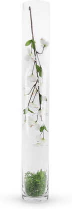 WGVI Quality Thick Weighted Tall Clear Cylinder Glass Vases, 4" W x 28" H, Flower Arrangement Floating Candle Holders Wedding Centerpieces Event Floral Container Display Décor, Bulk Wholesale, 6 Pcs