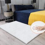 White Shaggy Bunny Fur Rugs for Living Room Washable Furry Area Rugs for Bedroom Nursery Rug 3x5 Teen Room Décor Boho Rug