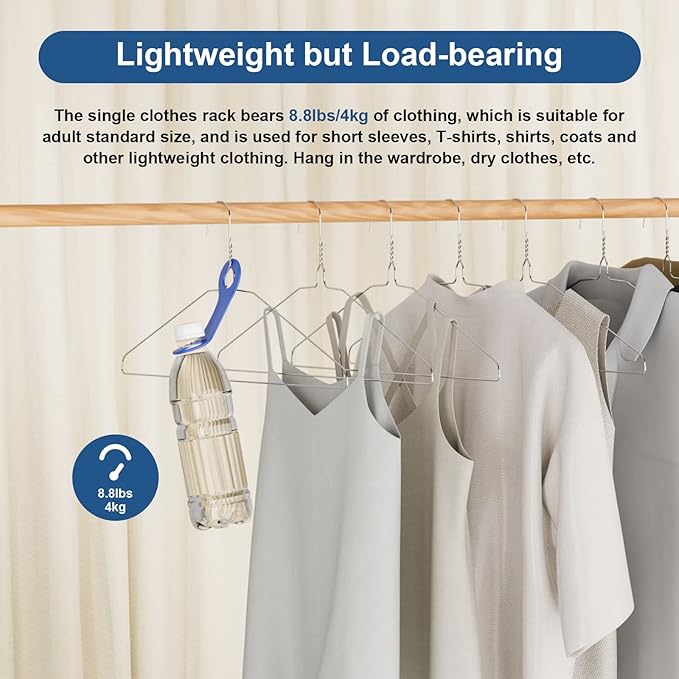 SPECILITE Wire Metal Clothes Hangers Bulk 100 Pack for Standard Size Suits, Coats, Shirts, Pants, Skirts, Space Saving, Non Slip,16 Inch 12 Gauge Ultra Thin, Silver