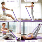 Pedal Resistance Bands with Handles, Upgrade 6-Tubes Manual Tension Training Pedal, Natural Rubber Foot Pedal Resistance Bands, Multifunction Fitness Bands for Abdomen, Waist, Arm, Leg