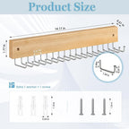 Tie Rack Belt Hanger Wall Mounted, Lomrsiul Non Slip 180 Degree Rotating Tie Organizer for Men Closet with 18 Hooks Closet Organizers and Storage for Tie Belt Necklace Purse Scarf Bag Natural 1 Pack