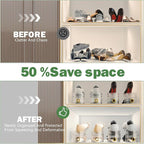 Shoe Slot Organizer,Adjustable Shoe Stacker for a Pair of Shoes,Shoe Holder Space Saver,Double Deck Shoe Riser Shoe Rack,Shoe Organizer for Closet (Clear, 10 Pack)