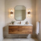 ANDY STAR Brushed Bronze Scalloped Mirror, 22"x30" Bathroom Vanity Mirror, Antique Scalloped Mirror in Premium Stainless Steel Frame, Timeless Shape with Unique Flair, Ideal for Home Remodel