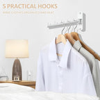Swing Clothes Hanger Rack, Garment Racks Folding Clothes Bar Wall Mounted, 180°Rotation Laundry Drying Rack 304 Stainless Steel Space Saving for Laundry Room Bedroom Balcony, 9.45" Long 2Pack