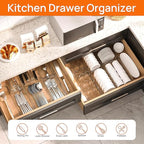 Acrylic Drawer Dividers for Clothes, Adjustable 11–20.8 Inch Expandable Deep Dresser Drawer Dividers, Clear Drawer Separators for Baby Clothes, Underwear, Kitchen, Office & Home Storage