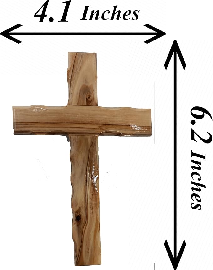 Zuluf 6.2" Olive Wood Plain Wall Cross | Christian Handmade Wooden Cross for Wall from Jerusalem Holy Land | Wall Cross for Home Decor | Catholic Wall Art | Religious Christian Decor Gift