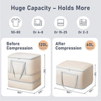 DIMJ Comforter Storage Bag - 120L Large Blanket Storage Compression Bags with Handles, Washable Clothes Storage Totes for Moving Closet, Space Saving Organizer for Bedding Comforter Blanket