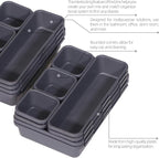 42 Pack Interlocking Desk Drawer Organizer Tray Dividers Plastic Shallow Narrow Drawers Organizers Separators Storage Bins Container for Kitchen Bathroom Makeup Office Vanity Dresser