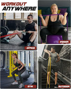 Resistance Bands Set - Pull Up Bands for Men Women, Exercise Bands Resistance with Door Anchor, Training Poster & Pouch for Body Stretching, Pull Up Assist