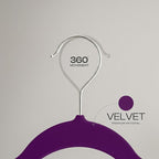 Utopia Home Velvet Hangers 50 Pack – Luxury Non-Slip Slim Pant & Coat Hangers, Strong Space-Saving Clothes Hangers with Pants Bar and 360° Swivel Hook – Purple