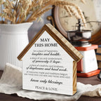 Housewarming Gifts New Home Decor, May This Home Be a Place of Happiness House Shaped Wood Sign, New House Apartment Gifts for Friends Neighbors