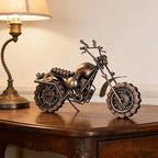 Metal Motorcycle Model - Collectible Moto Decor, Ideal Motorcycle Gifts for Men, Handcrafted Metal Replica for Study/Office/Living Room Decoration (Copper-Oversized)