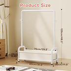 Kids Clothing Rack with Storage Shelf, Kids Dress Up Storage for Coats, Small Baby Garment Rack for Hanging Clothes, Toddler Wardrobe Closet Organizer (Classic, White)