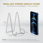 Plate Holder Easel Display Stand - 6 inch Metal Plate Stands for Display - Tabletop Picture Stand - Silver Iron Easels for Display Pictures | Photo Frames | Book | Decorative Plates | Plaque - 2 Pack
