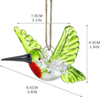 Hummingbird Stained Glass Ornaments Hand Blown Glass Bird Animal Collectible Decorative Hanging Hummingbird Suncatcher for Tree Window Garden