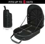 Hard baseball hat case, Hat Carrier Travel Case with Adjustable Shoulder Strap, Hat cap case for 6 Baseball Caps - Perfect for Traveling (Black)